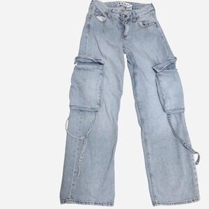 S.O.N.G sz 0 24 Light wash cotton‎ cargo pants
